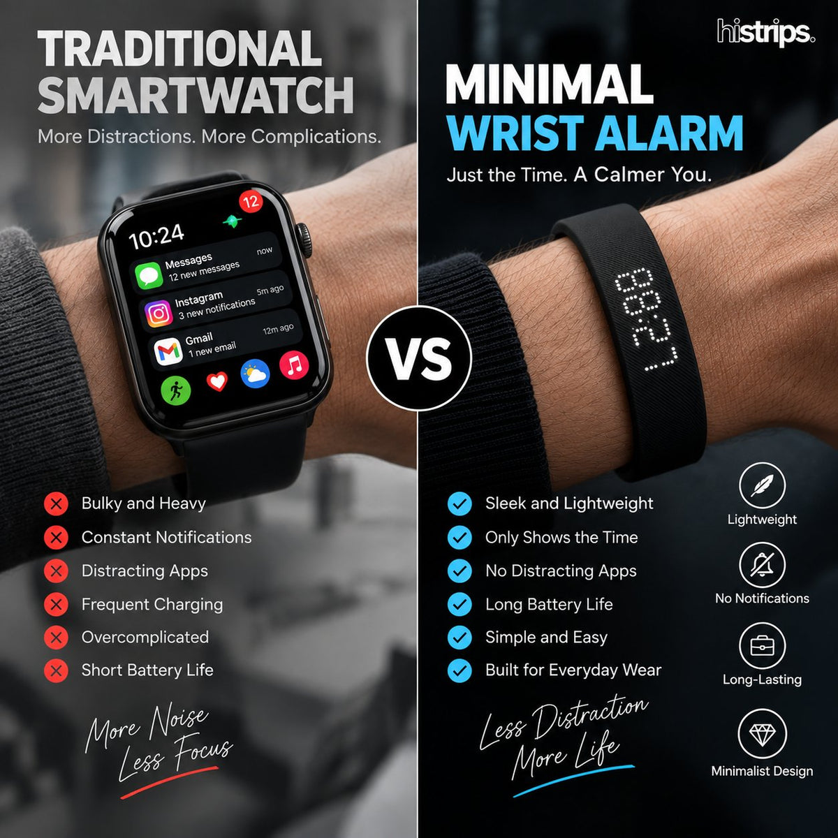 🔥HOT SALE 49% OFF⏰⌚Onyx Silent Vibration Alarm Clock
