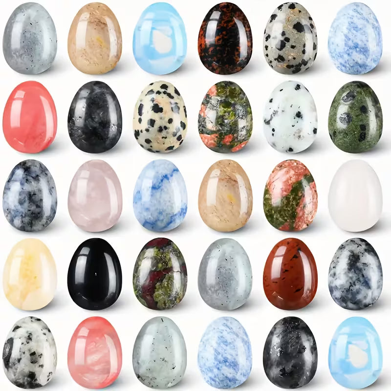🌈 10Pcs Easter Egg Stones | Crystal Polished Gemstone Eggs | DIY Home Decor Accents | Unique Birthday & Holiday Gifts for Family 🎁✨