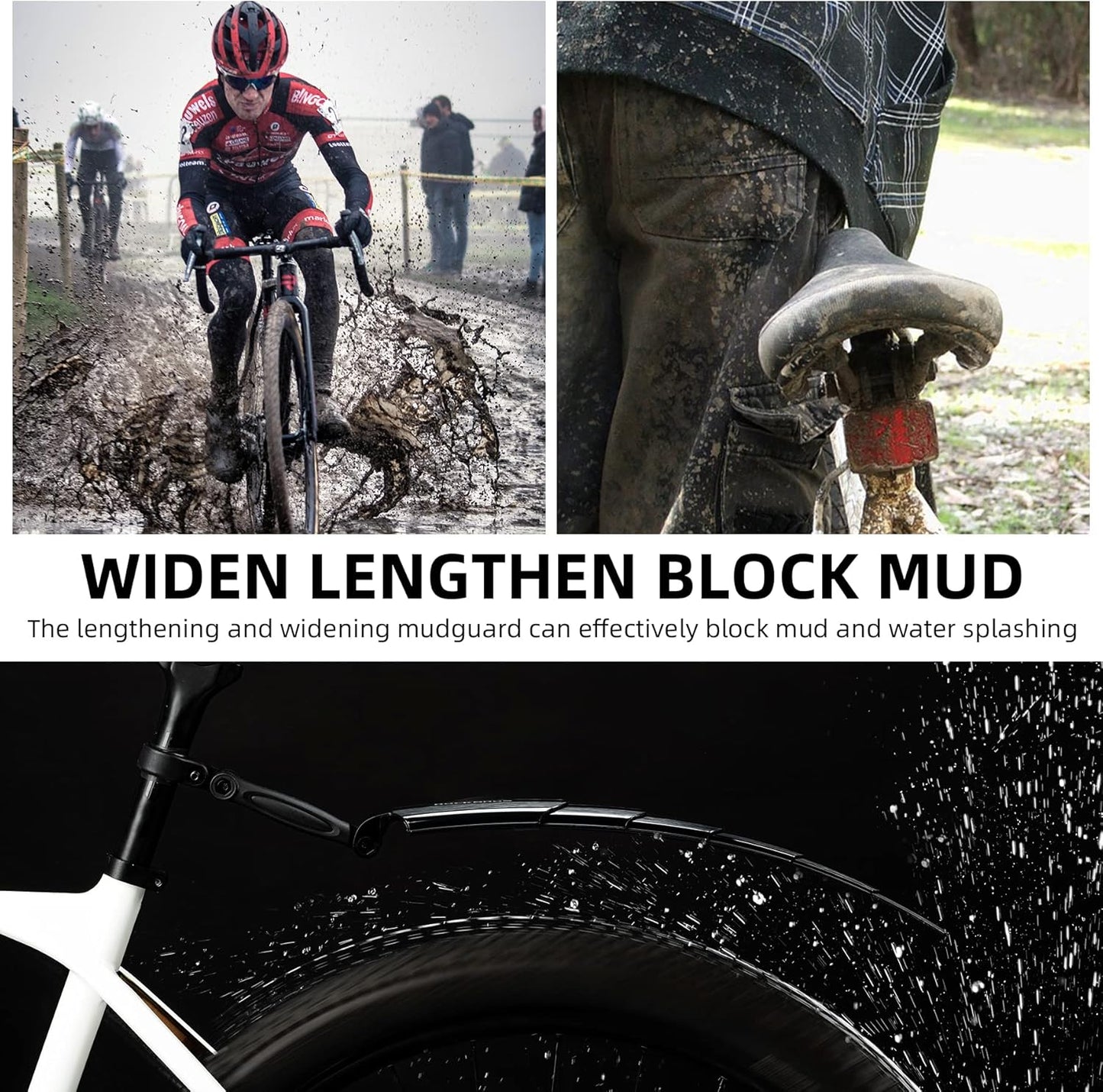 🚲 ROCKBROS Retractable Bike Mudguards - Adjustable Fender Set for MTB & Road Bikes