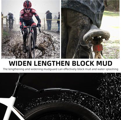🚲 ROCKBROS Retractable Bike Mudguards - Adjustable Fender Set for MTB & Road Bikes