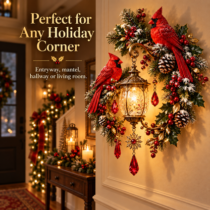 🔥😍Cardinal Lantern Wall Decor – A Warm Holiday Glow
