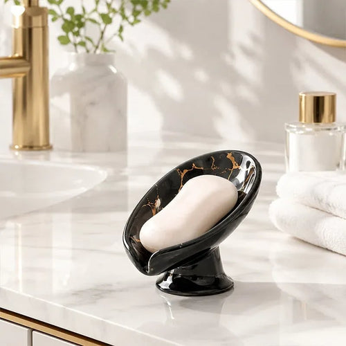 🎉 Ceramic Self-Draining Leaf Soap Dish