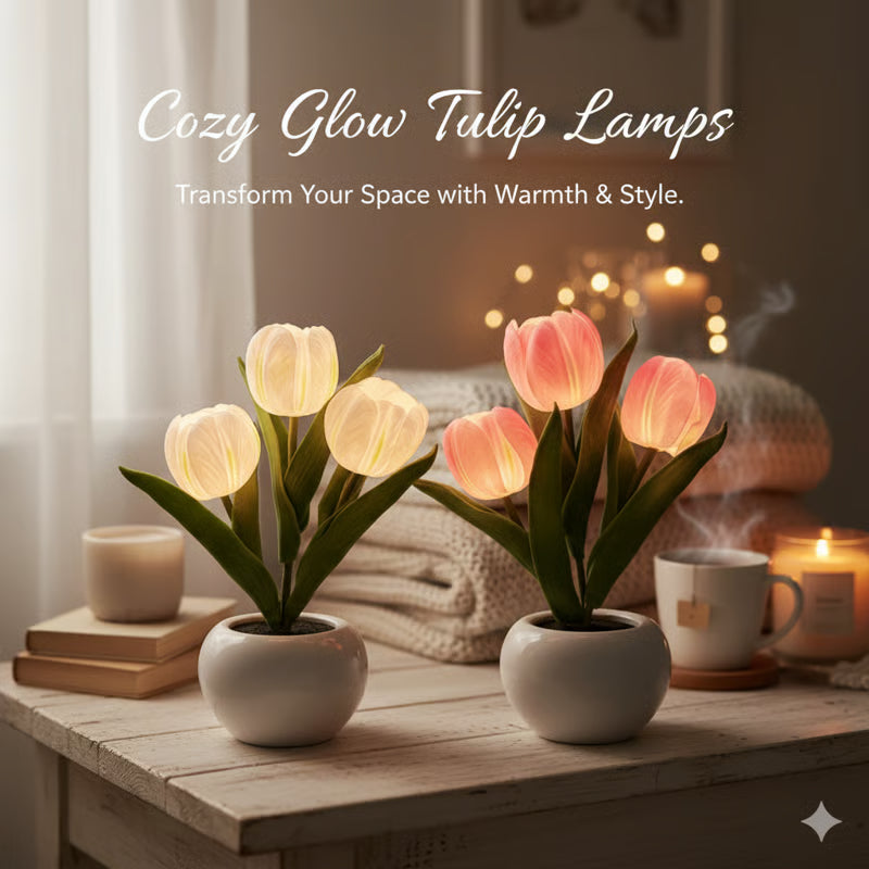 ✨FREESHIPPING🌷LED Night Light – Tulip Design with Vase