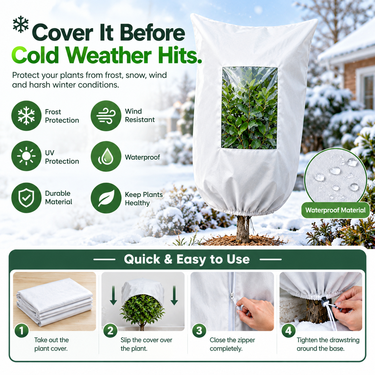Plant Frost Protection Cover - Winter Frost Protection For Trees, Plants, And Shrubs