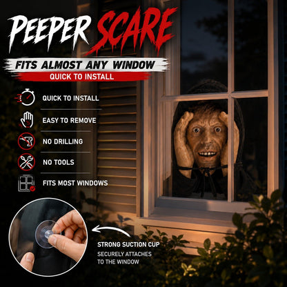 👀 Creepy Peeking Head Halloween Window Decor
