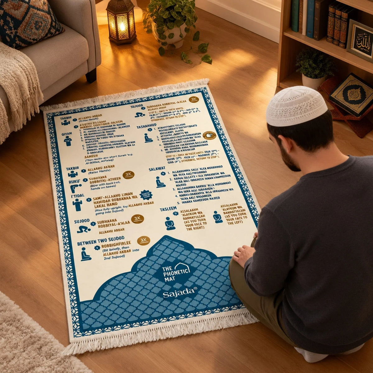 ⏰Step-by-Step Phonetic Padded Prayer Mat