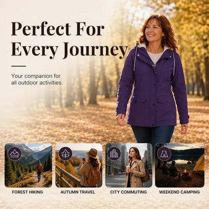 🏆 LIMITED TIME 65% OFF ❤️‍🔥 Women's Plush-Lined Windproof Hooded Jacket