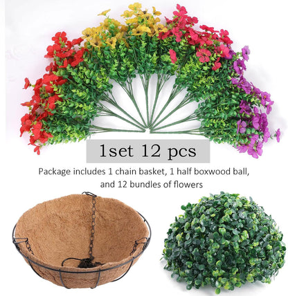 FREE SHIPPING!🔥Simulated Hanging Flower Basket 🌸No Watering💧. No Wilting. Just Perfect Blooms.
