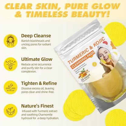 Turmeric & Kojic Cleansing Pads - 20pcs Deep Clean