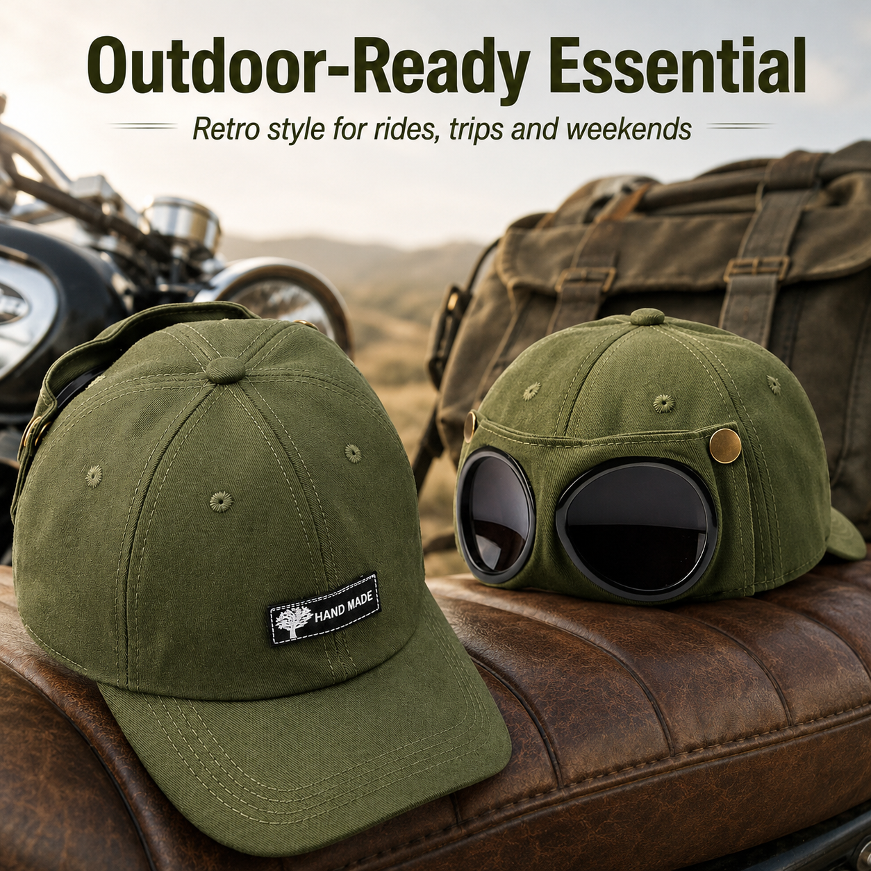 🕶️ 50% OFF Men's Retro Pilot Baseball Cap ✈️ Glasses-Ready Statement Style
