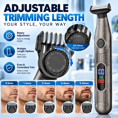 ⚡ 3-in-1 Electric Body Groomer – Adjustable Precision Trimmer for Face & Body