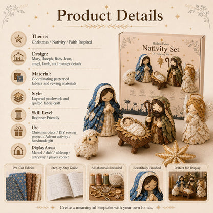 🔥LAST DAY 50% OFF -✨ DIY Patchwork Nativity Scene Sewing Kit (Beginner-Friendly)