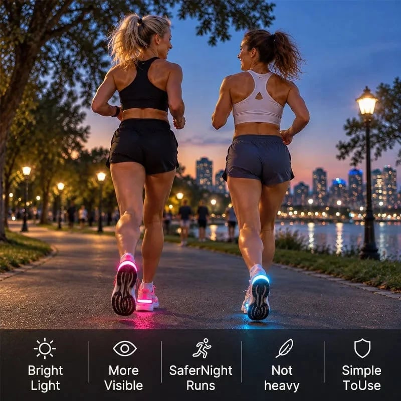 👟 LED Heel Lights for Shoes | Clip-On Running & Walking Visibility Lights, 5 Colors