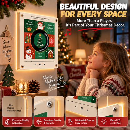 🎄🎵Christmas NFC Music Player – Turn Your Fridge Into a Holiday Jukebox. with 9 Vinyl Style Discs and USB C