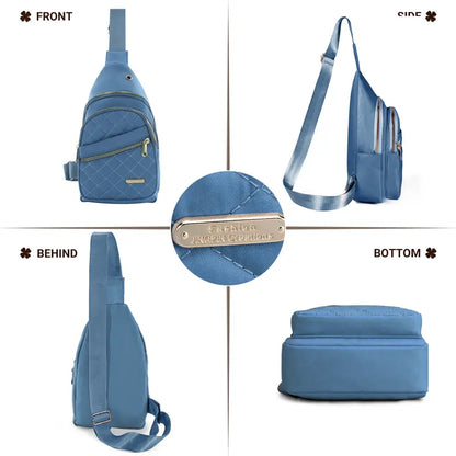 Women's Solid Color Quilted Waterproof Belt Bag - Adjustable Strap, Large Capacity, Matching Multiple Pockets