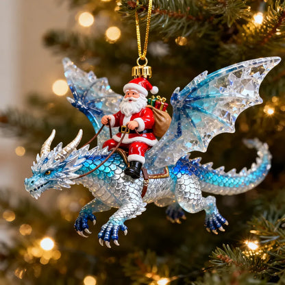 🎅Santa Riding Dragon Christmas Ornaments – 6-Piece Fantasy Collectible Set