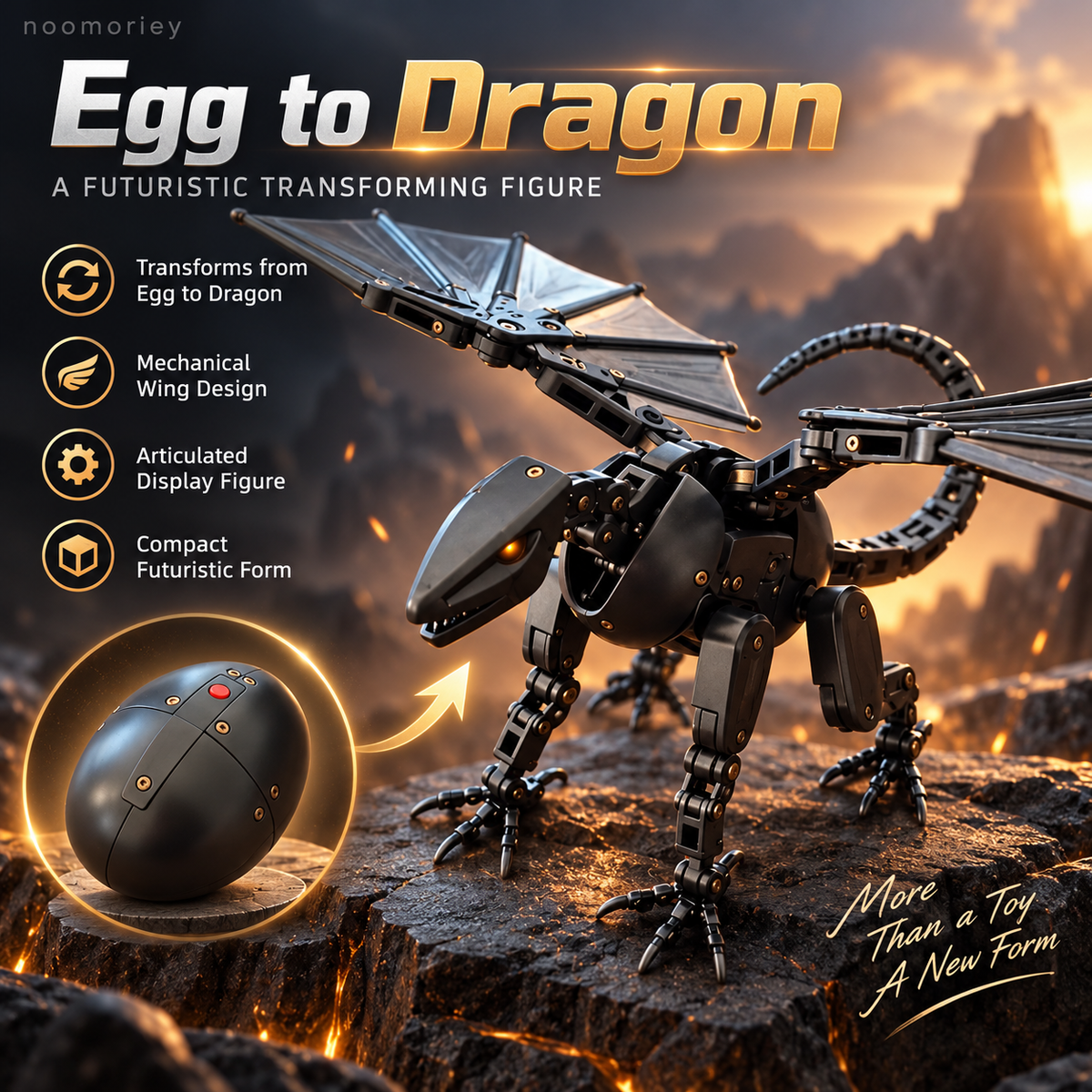 🔥DragonMorph – Egg to Dragon Transforming Mechanical Toy