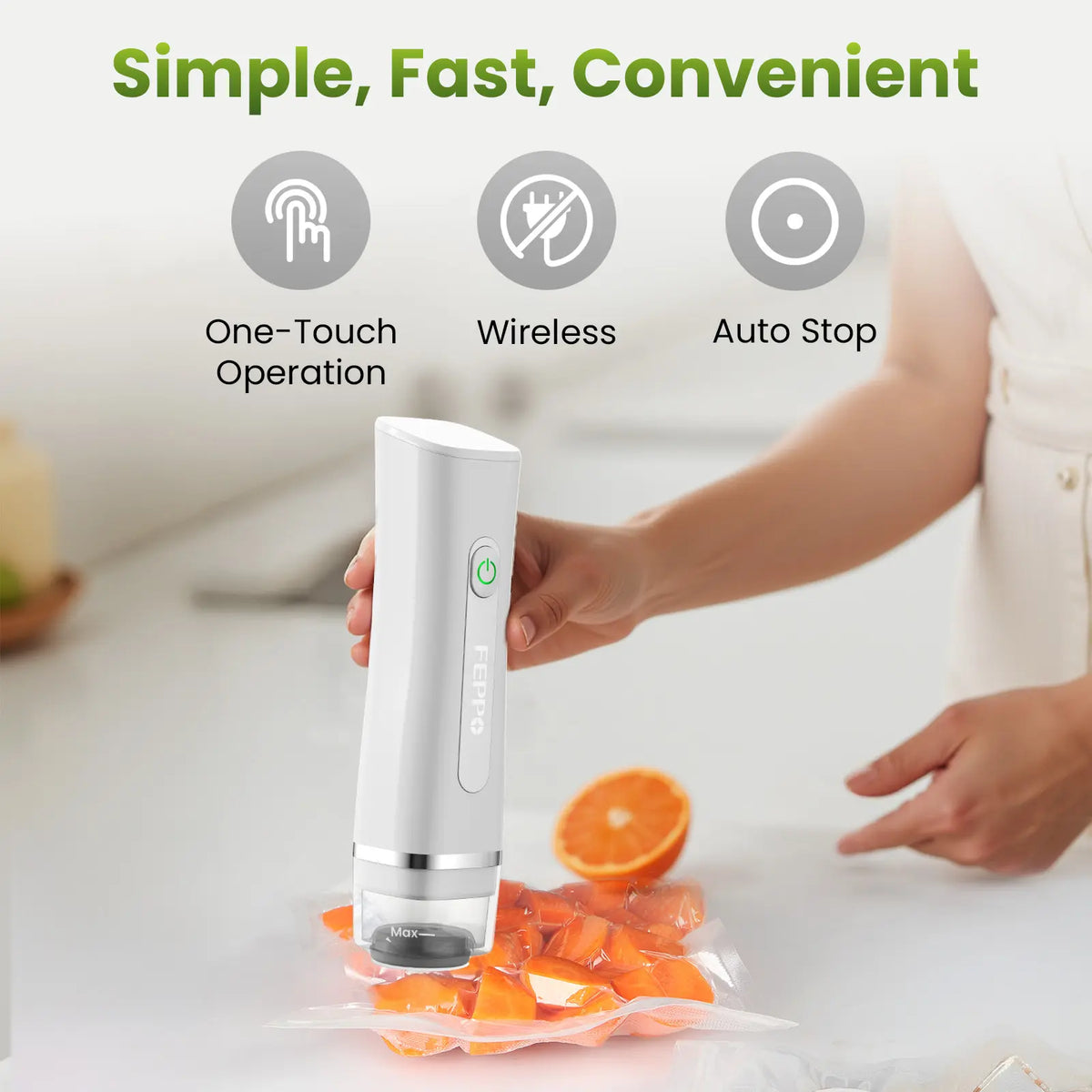 Vacuum Sealer for Food with Visible Water Tank, 30 Reusable Bags