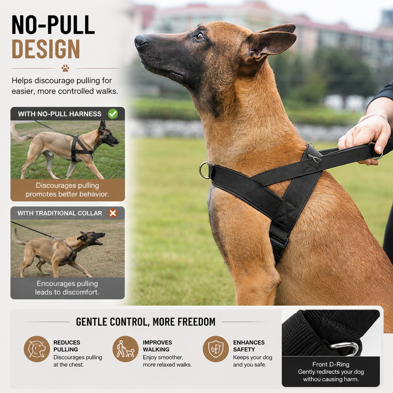 Dog Friendly Co. Harness — Easy-Fit No-Pull Design for Safe, Secure, and Comfortable Walks