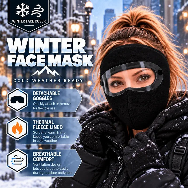 Winter face mask with a breathable mesh panel