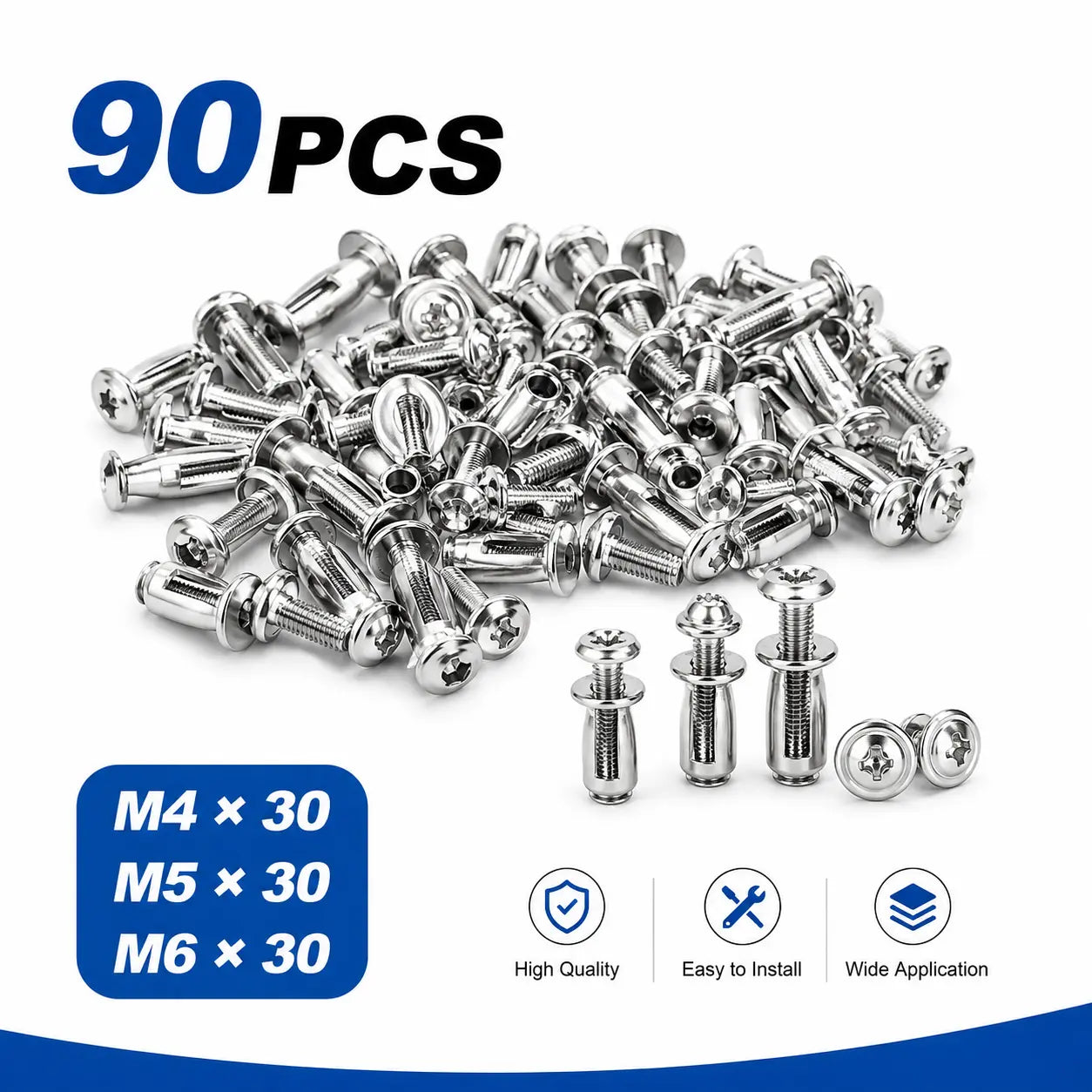 💥Huge Savings 49% OFF｜Carbon Steel Button Rivet Locking Nuts Set, M4/M5/M6 Assorted Sizes, Durable Hardware for Panel Fixing & Metal Repair