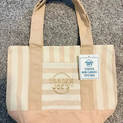 Mini Pastel Striped Canvas Tote Bag