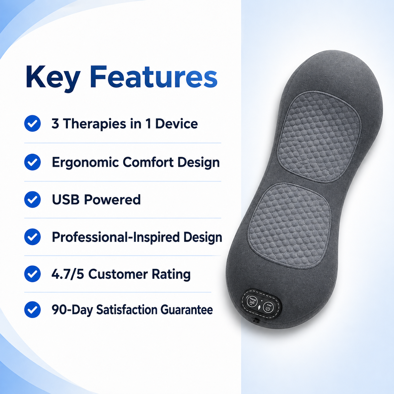 3-in-1 Multi-functional Lumbar and Cervical Support Pillow