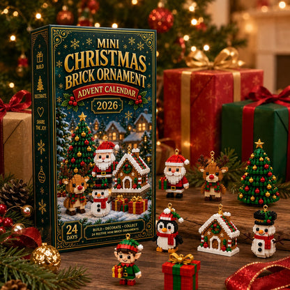 🎁🎁🎄24-Day Mini Christmas Brick Ornament Advent Calendar | 24 Unique Buildable Holiday Ornaments to Create, Hang & Keep 🧱