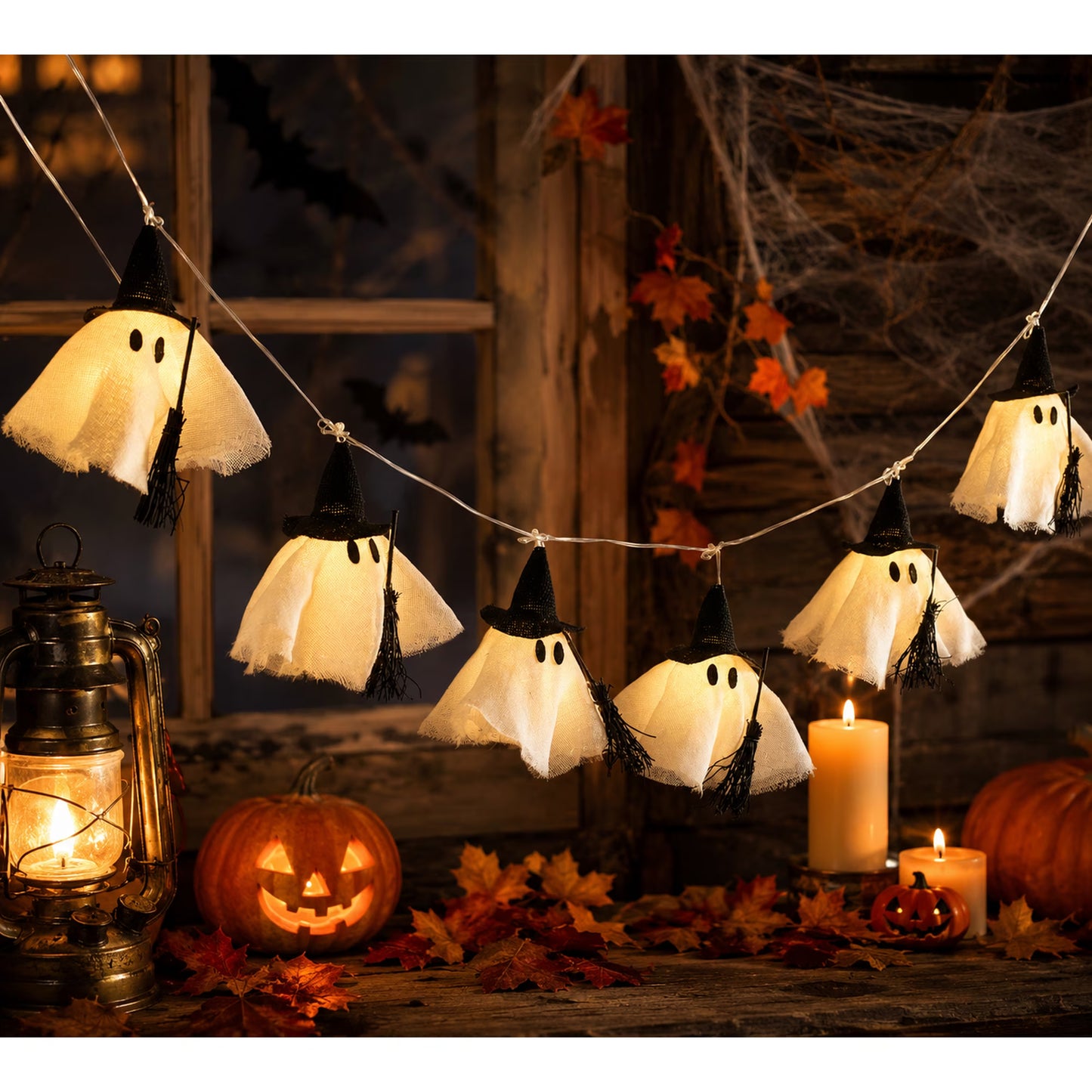 Lit Witch Ghost String Lights