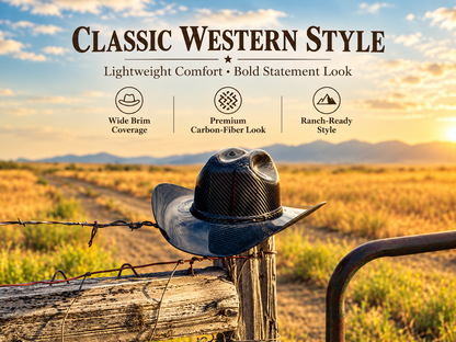 🤠 Classic Western Cowboy Hat – Wide Brim Outdoor Sun Hat for Ranch, Festival & Everyday Wear