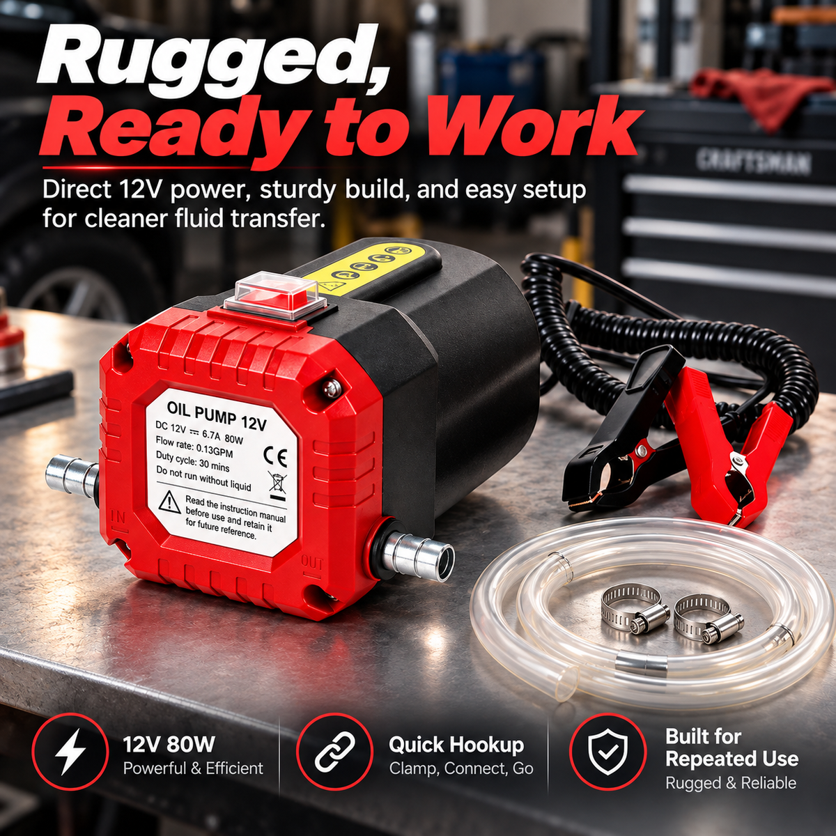 🔥 🔧 12V 80W Electric Oil Extractor Pump – Fast, Cleaner Oil Changes