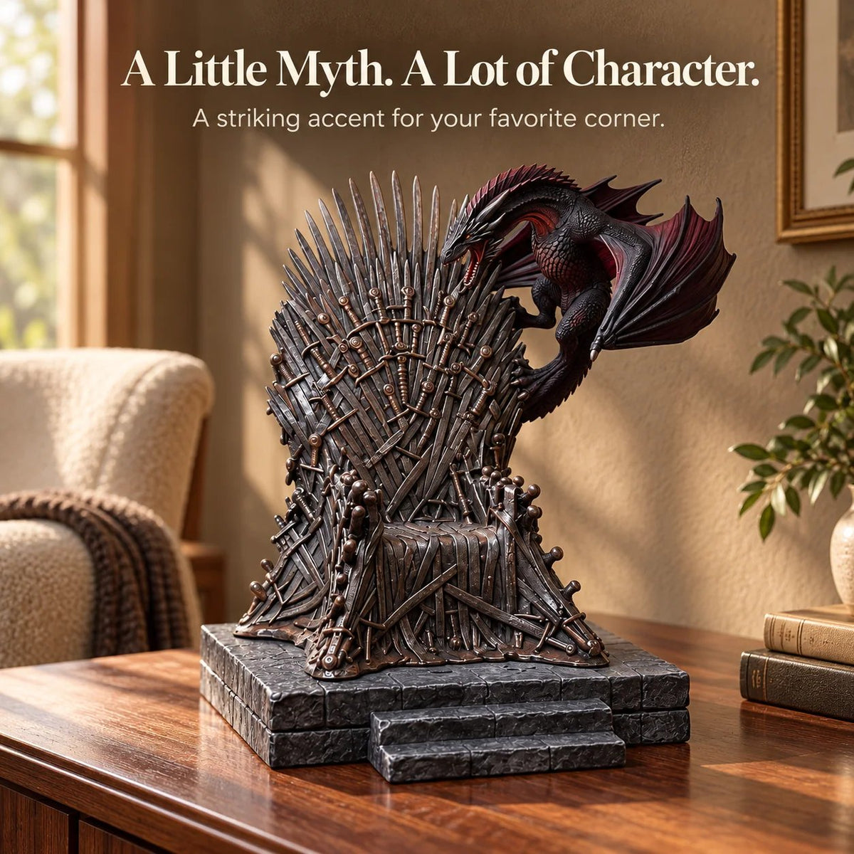 🐉 Dragon’s Breath Mist Diffuser – LED Fantasy Throne Decoration