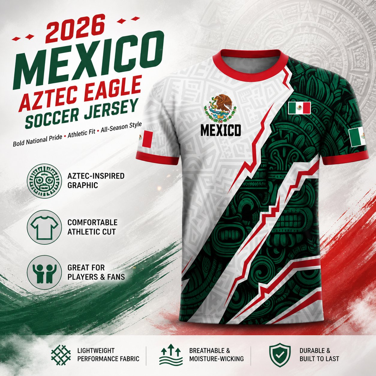 🇲🇽⚽Mexico 2026 Soccer Jersey: Unleash Your Aztec Spirit! 🇲🇽 Unique Heritage Eagle Design – The Ultimate Pride for Every Mexican Fan