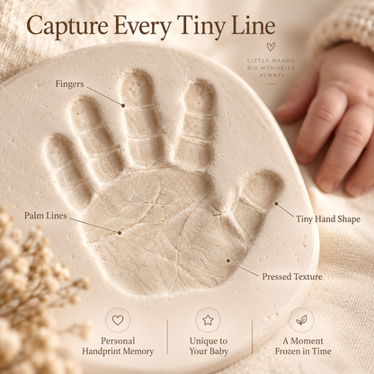 🤍 Tiny Prints Baby & Pet Keepsake Frame – Photo, Handprint & Paw Print Kit