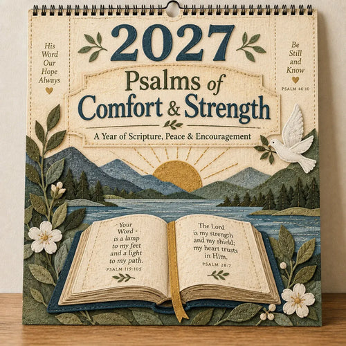 ✝️ 2027 Psalms Wall Calendar | Monthly Scripture & Christian Artwork