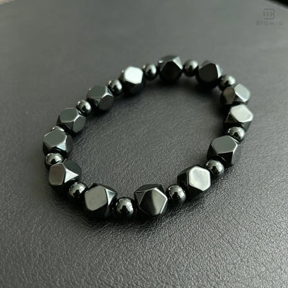 🖤 Hematite Protection Bracelet for Dad – Minimalist Beaded Stone Bracelet, Meaningful Father’s Day Gift for Him
