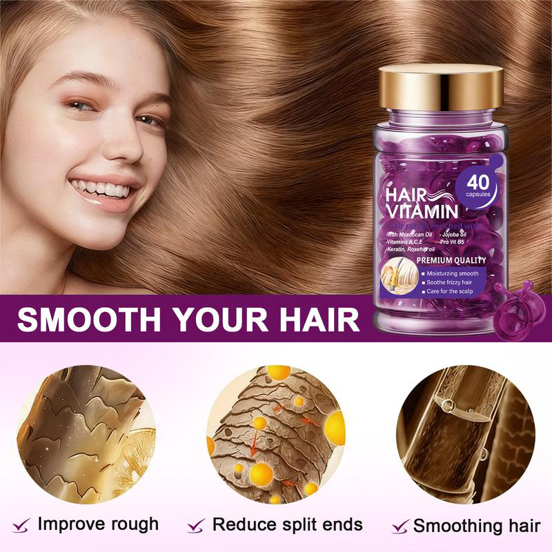 Hair Vitamin Capsules with Violet & Argan Oil for Frizz Control