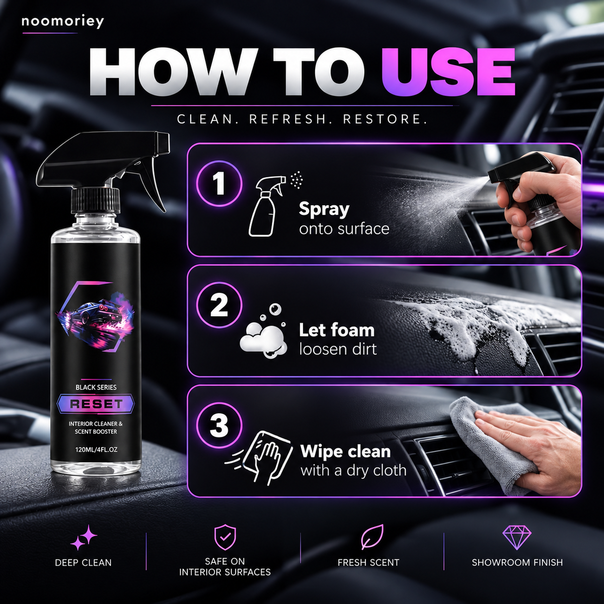 Car Interior Cleaner – Deep Clean, Restore & Protect