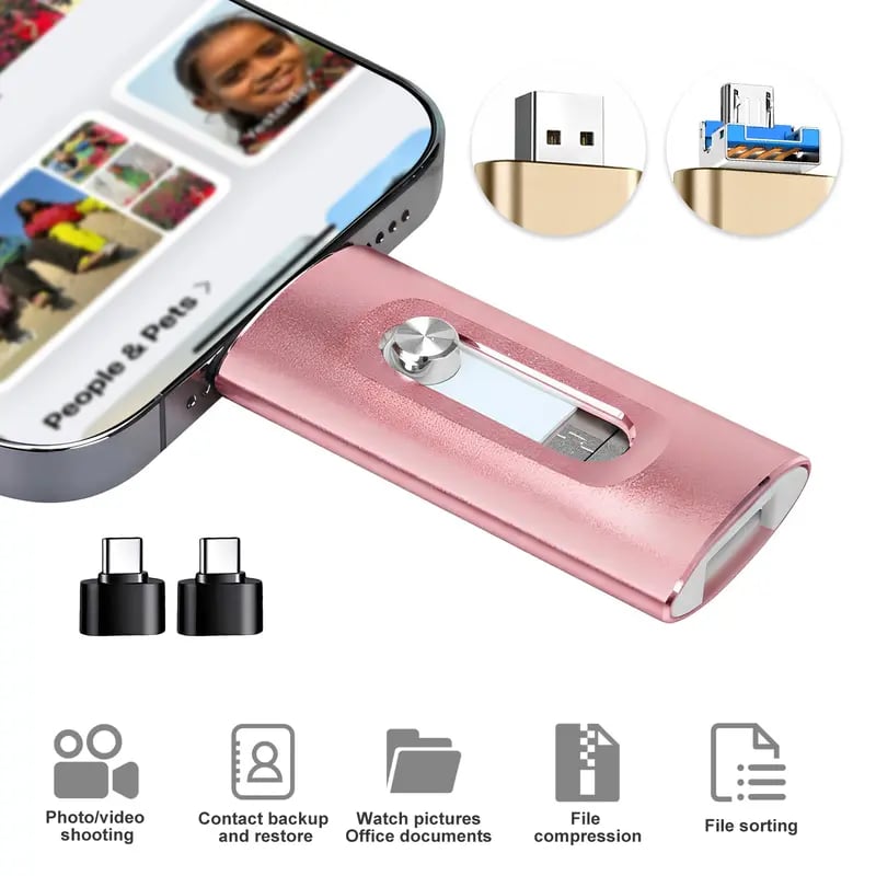 🎁 Hot Sale Promotion 49% OFF🔥4-in-1 USB3.0 OTG Flash Drive with Type-C Adapter