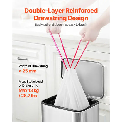 Drawstring Trash Bags, 75 Count