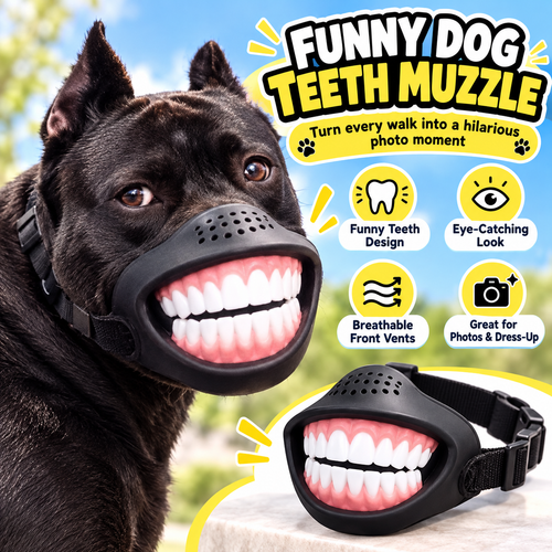 🐶😁 GrinPup – Funny Dog Teeth Muzzle for Pet Costume & Photos