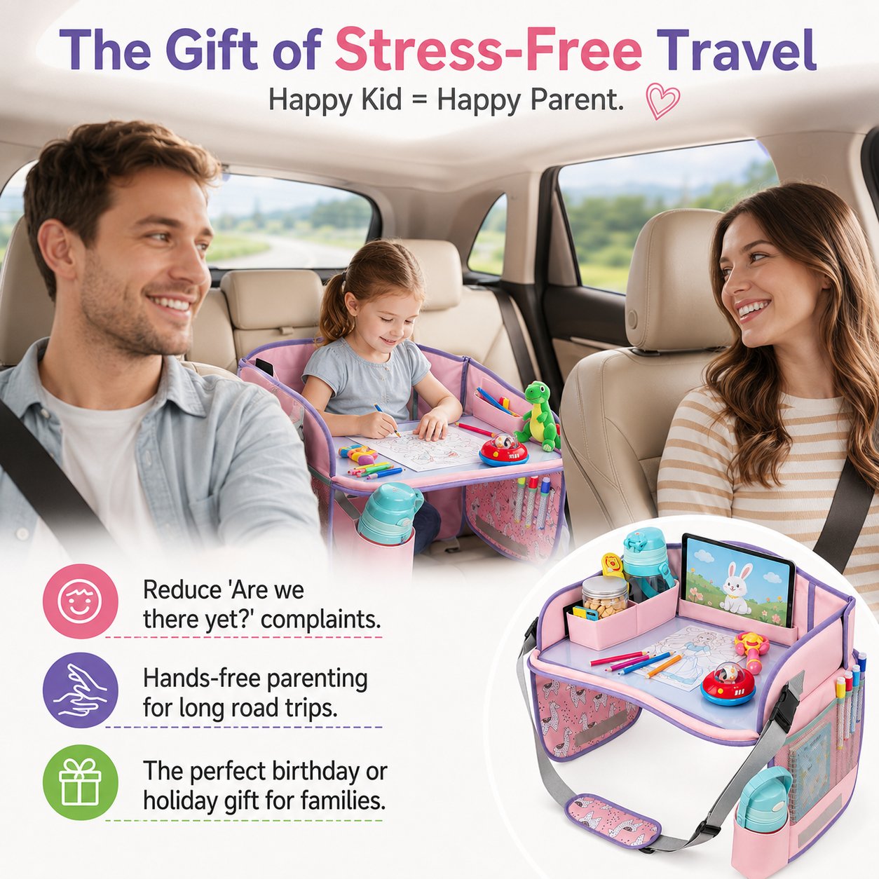 🚗 Kids Car Travel Tray | 5-in-1 Portable Activity Center