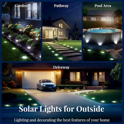 Solar Ground Lights for Outside Waterproof