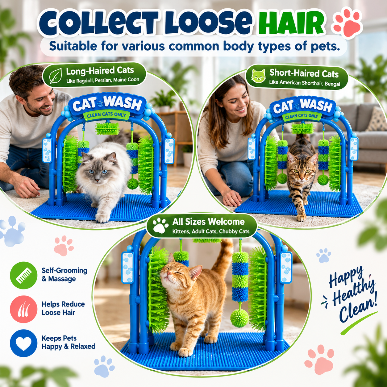 🐾 360° Cat Self-Grooming Station – The Fun Way to Brush & Massage Your Cat