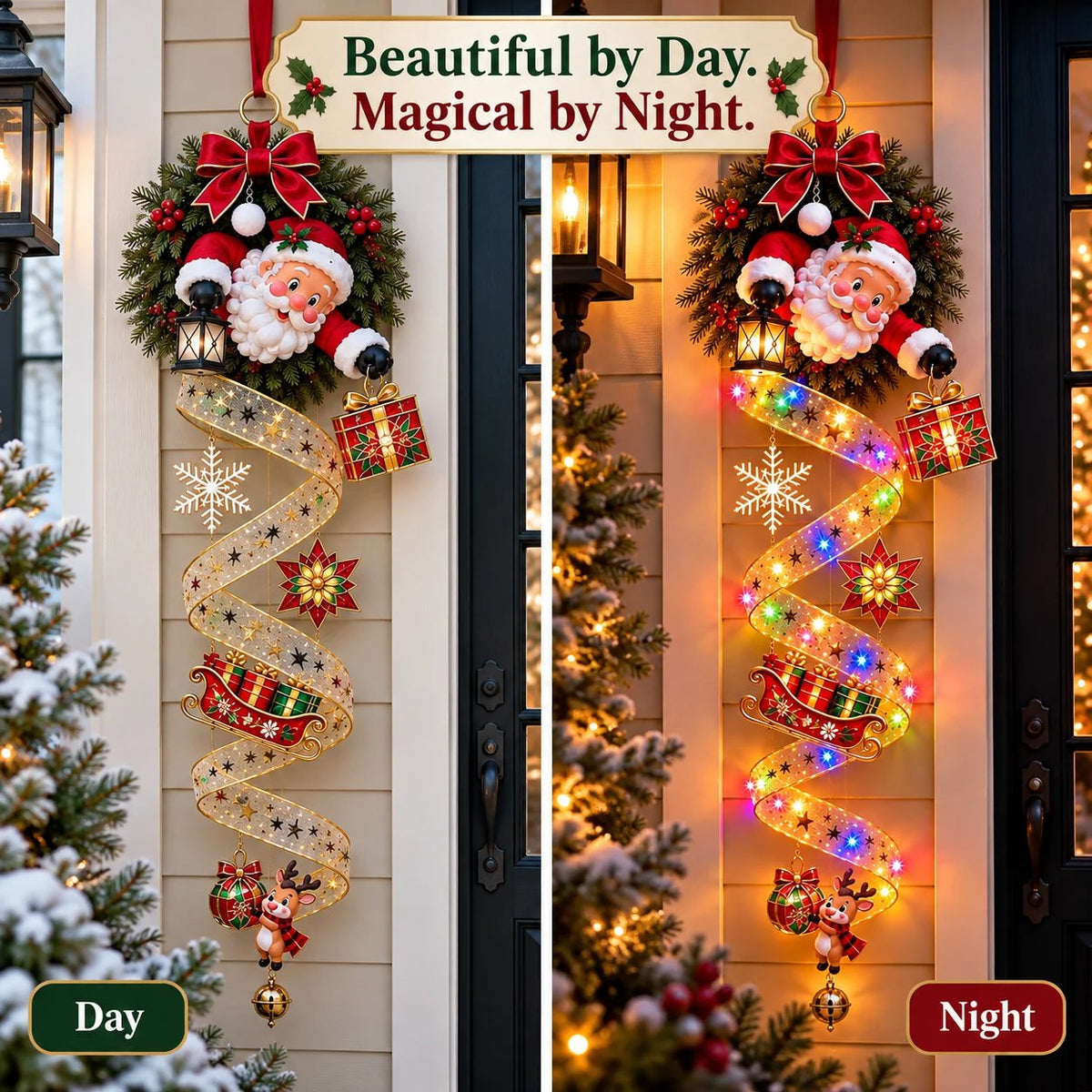 ✨ Stained-Glass Christmas Hanging Door Decor