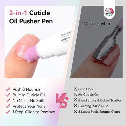 Cuticle Remover Pen Set 2PCS with Oil