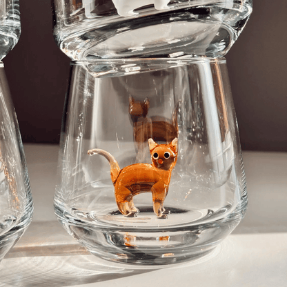 🐱 Handmade Murano-Style Cat Wine Glass – Whimsical Art Glass for Cat Lovers 🍷✨