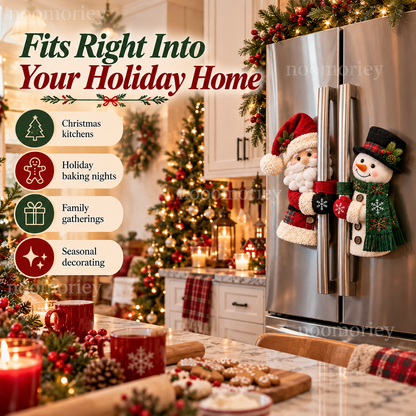 🎄 Santa & Snowman Christmas Handle Decor Set
