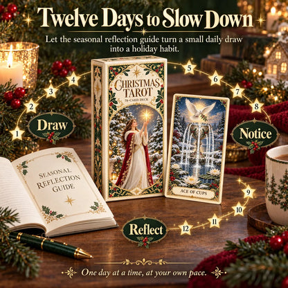 Last Day 49% OFF🎉-🔮 Yuletide Tarot Deck | 78 Festive Cards & A Guided 12-Day Holiday Ritual