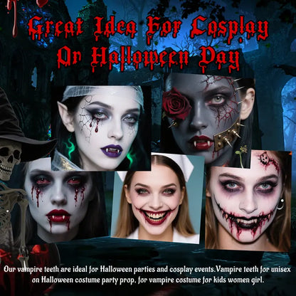 Creepy Reusable Vampire Fangs Denture Set